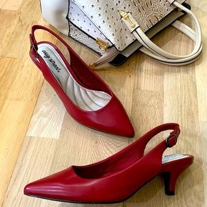 🍒💯✨POINT SLING BACK CLOSED TOE LOW HIGH HEELS✨❄️🍓✨